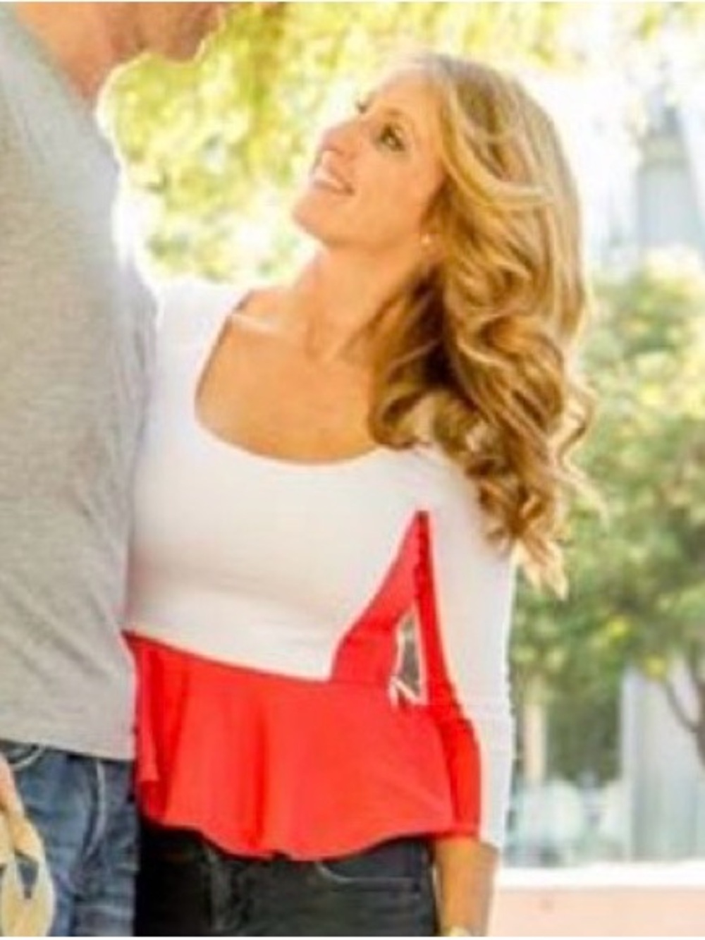 Bebe Scoop Neck Peplum Top